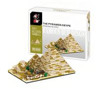 Egyptian Pyramids Building Block Set, 1456 PCS World Famous Architecture Model Building kit, Creative DIY Famous Landmarks Collection Architecture Model Building kit