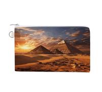 Egyptian Pyramids Coin Purse with Zipper Coin Wallet Coin Pouch Canvas Change Purse Pouch Zero Wallet Coin Bag