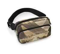 Egyptian Pyramids Fanny Pack for Women, Personalized Waist Bag with Multi-Pockets for Men, Belt Bag for Travel, Crossbody Bags with Zipper, Adjustable Bum Bags for Running