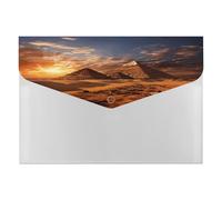 Egyptian Pyramids File Folder with Snap&6 Pockets Reusable File Organizer Portable Document Paper Bill Receipt Organizer Plastic Envelopes for Office College Letter Size