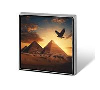 Egyptian Pyramids Flying Ea-gle Button Pins Square Badge Personalized Button Brooch Lapel Pins for Women Men Gifts
