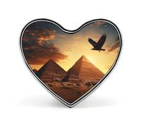 Egyptian Pyramids Flying Ea-gle Heart Badge Funny Lapel Pins Personalized Button Brooch Pin for Clothing Bag Accessories