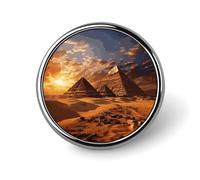 Egyptian Pyramids Lapel Pins Metal Pin Badge Personalized Pinback Button Badges Classic Round Badge Recognition Enamel Lapel Pin for Jackets, Backpacks, Bags