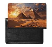 Egyptian Pyramids Passport Cover Family Printed Leather Passport Holder Minimalist Front Pocket Slim Travel Wallet Cover Case Lightweight Credit Card Holder for Women Men