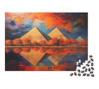 Egyptian Pyramids,red Reflection Jigsaw Puzzles Challenge Toy Educational Games Home Decoration for Adults& Teenager Age 14 Years Up 70x50cm/1000pcs