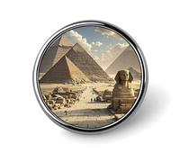 Egyptian Pyramids Round Badge Brooch Lightweight Lapel Tie Pins Unique Gifts Metal Brooch Badge For Hat Shirt Clothing Bags Decoration