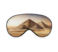 Egyptian Pyramids Sleep Mask Light Block-Out Eye Mask for Side Sleeper Pressure-Free Soft Night Blindfold with Adjustable Strap Breathable Sleep Eye Cover for Travel