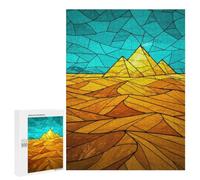 Egyptian Pyramids Stained Glass Art Jigsaw Puzzle, 500 PCS, Relaxing Activity for Adults, A Creative Way to Unwind after A Busy Day, for Family Fun