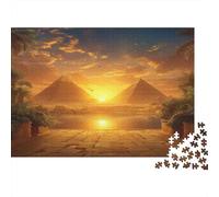 Egyptian Pyramids-sunset Landscape Art 1000 Piece Jigsaws with Precision Cut Personalised Jigsaws As A Party Puzzle Game for Social Gatherings 70x50cm/1000pcs