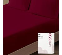 Egyptian Quality Premium Hotel Style 1-Piece Fitted Sheets, 800 Thread Count Luxury & Softest 100% Cotton Bottom Sheet, Deep Pocket up to 18 inch, King Size, Burgundy
