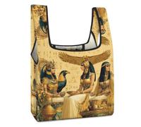 Egyptian Queen Gods Ancient Egypt Foldable Shopping Bag Reusable Tote Bag | Large Capacity,Waterproof,Lightweight Grocery Bag