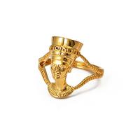 Egyptian Queen Nefertiti Ring for Women Opening Finger - creativity African Charm open Ring Ethnic Jewelry Finger Ring For Unisex Girls Ladies Wedding Birthday Gift,Gold,As shown
