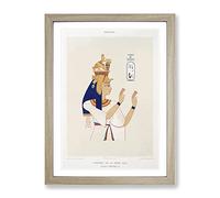 Egyptian Queen Vol.1 By Emile Prisse D'Avennes Vintage Framed Wall Art Print, Ready to Hang Picture for Living Room Bedroom Home Office Décor, Oak A2 (64 x 46 cm)