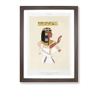 Egyptian Queen Vol.2 By Emile Prisse D'Avennes Vintage Framed Wall Art Print, Ready to Hang Picture for Living Room Bedroom Home Office Décor, Walnut A2 (64 x 46 cm)