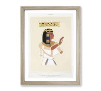 Egyptian Queen Vol.2 By Emile Prisse D'Avennes Vintage Framed Wall Art Print, Ready to Hang Picture for Living Room Bedroom Home Office Décor, Oak A3 (34 x 46 cm)