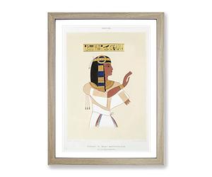 Egyptian Queen Vol.2 By Emile Prisse D'Avennes Vintage Framed Wall Art Print, Ready to Hang Picture for Living Room Bedroom Home Office Décor, Oak A2 (64 x 46 cm)
