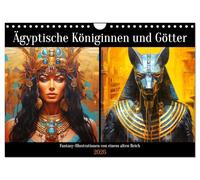 Egyptian queens and gods. Fantasy illustrations from an ancient empire UK-Version (Wall Calendar 2026 DIN A4 Landscape), CALVENDO 12 Month Wall Calendar