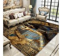 Egyptian Rug - Ancient Egypt Art luxury Small Rugs for Bedroom 60x90, Pharaoh Hieroglyphics Floor Mat Soft Washable Non Slip Indoor Mats, Egyptian Room Decor