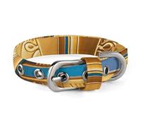 Egyptian Scarab Dog Collar Adjustable Soft and Comfortable Puppy Collars with Metal Buckle Pet Collar for Small Medium Pet