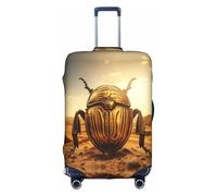 Egyptian Scarab Luggage Cover Elastic Washable Stretch Suitcase Protector Anti Scratch Travel Cover, White, XL