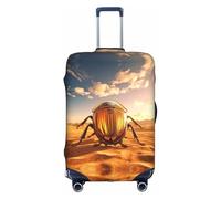 Egyptian Scarab Luggage Cover Elastic Washable Stretchy Scratch Resistant Travel Cover White/Opulent Garden Medium, White/Opulent Garden, M