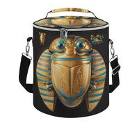 Egyptian Scarab Lunch Bag, 15L Portable Leakproof Picnic Basket with Shoulder Strap, Insulated Picnic Cooler Bag for Camping, Beach, Hiking & Groceries