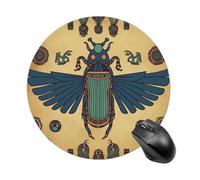 Egyptian Scarab Mouse Pad Funny Round Mousepad Anti-Slip Rubber Mouse Mat Laptop Desk Accessories 7.8 X 7.8 Inch for Office and Home Use