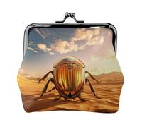 Egyptian Scarab Print Change Purse Women's Coin Purse Small Pouches with Kiss Lock,for Coins Cards Small Items