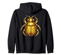 Egyptian Scarab Scarab Lucky Charm Gold Beetle Design Zip Hoodie