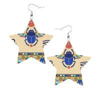 Egyptian Scarab Star Shape Earrings, Modern Dangle Earrings, Women's Statement Jewelry for Office Daily