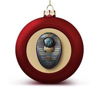 Egyptian Scarabs Christmas Ball Ornament Shatterproof Hanging Ball Ornaments with String Decorative Christmas Baubles for Xmas Tree Home Wedding Holiday Party Decor Supply