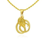 Egyptian Serpent Pendant Necklace for Men Women,Stainless Steel Gold-plated Snake Charm Necklace,Warding Serpent Amulet Necklace Vintage Fashion Symblic Punk Gothic Cool Biker Jewelry, L, Stainless