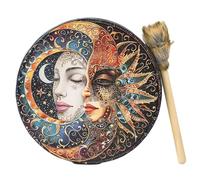 Egyptian Shaman Drum - Spiritual Moon Drum, Pharaoh Frame | 10 Inch Handmade Ceremonial With Stick, Moon Goddess Ritual Hand For Sound Healing And Meditation | Spirit M
