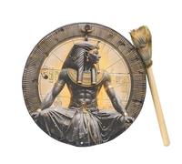 Egyptian Shaman Drum - Spiritual Moon Drum, Pharaoh Frame | 10 Inch Handmade Ceremonial With Stick, Moon Goddess Ritual Hand For Sound Healing And Meditation | Spirit M