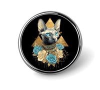 Egyptian Sphynx Cat Round Lapel Pin Button Brooch Tie Badge Elegant Hat Clothing Jewelry Accessories