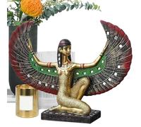 Egyptian Statue - Ancient King Figurine, Decorative Egyptian Bust Resin Desk Ornament | Hand Painted Sculpture with Gold Accents and Royal Helmet for AFF Desk Decor