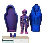 Egyptian Statue, Mummy Sarcophagus Figurine, 3.78x1.89in Movable Joint Sculpture, 3D Printed Collectible, Detailed Ancient Design for Desk, Showcase, Home Decoration, Display Shelf