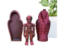 Egyptian Statue, Mummy Sarcophagus Figurine, 3.78x1.89in Movable Joint Sculpture, 3D Printed Collectible, Detailed Ancient Design for Desk, Showcase, Home Decoration, Display Shelf