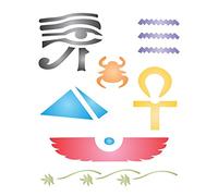 Egyptian Stencil - 8 x 10cm (S) - Reusable Ancient Egypt Hieroglyphs Pharaoh Wall Stencil Template.