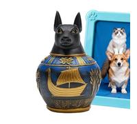 Egyptian Style Pet Urn - Vintage Resin Memorial Holder, Artistic Dog Ashes Container, Elegant Sculpture | Keepsake Urn For Home Shelf Desk Grief Remembrance Honoring Precious Memory Display