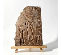 Egyptian Sun God Aten Wall Plaque Statue, Cold-Ceramic Relief Decor Tablet