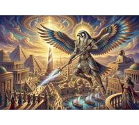Egyptian Sun God RA 1000 Piece Jigsaw Puzzle,Educational Toy,Stress Relief,Gift Idea Horus,Impossible Challenge,Premium Cardboard,Adults & Kids 14+,Home Wall Decor 52x38cm