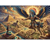 Egyptian Sun God RA 1000 Piece Jigsaw Puzzle,Impossible Challenge,Adults & Kids 14+,Home Wall Decor Horus,Educational Toy,Premium Cardboard,Gift Idea,Stress Relief 38x26cm
