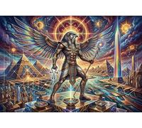 Egyptian Sun God RA 1000 Piece Jigsaw Puzzle,Impossible Challenge,Stress Relief,Home Wall Decor Horus,Great Gifts,Premium Cardboard,Adults & Kids 14+,Educational Toy 70x50cm