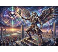 Egyptian Sun God RA 1000 Piece Jigsaw Puzzle,Whimsical Challenge,Gift Idea,Educational Toy Horus,Premium Cardboard,Home Wall Decor,Adults & Kids 14+,Stress Relief 52x38cm