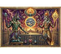 Egyptian Sun God Ra And Anubis 1000 Piece Wooden Jigsaw Puzzle,Adults & Kids 14+,Impossible Challenge,Gift Idea,Home Wall Decor,Wood,Educational Toy,Stress Relief (75x50cm)