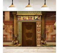 Egyptian Temple Hypostyle Hall Photography Backdrop Archaeology Golden Palace with Hieroglyphic Wall Mural Background Banner 200x140CM
