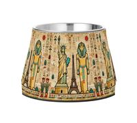 Egyptian Theme Statue of Liberty & Eiffel Tower Feeder Dogs Bowls Enhanced Stainless Steel Pets Basic Bowls for Dogs Cats Rabbits Birds Whisker Fatigue