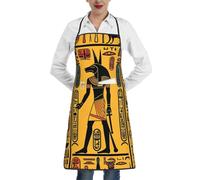 Egyptian Tradition Apron for Women Men Ancient Chef Aprons with Pockets for Cooking Kitchen BBQ Gardening