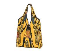 Egyptian Tradition Foldable Shopping Bag Reusable Grocery Bags Ancient Portable Travel Pounch for Camping Daily Use